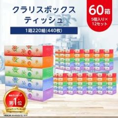 クラリス ボックスティッシュ 60箱（5個入り×12セット）写真1